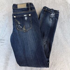 ZCO Jeans Premium Women Skinny Distressed Stretch Denim Blue Size 5